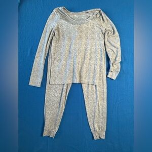 Born 2Pc Pajama Set Heathered Gray Womens Sz M Jogger Ankles